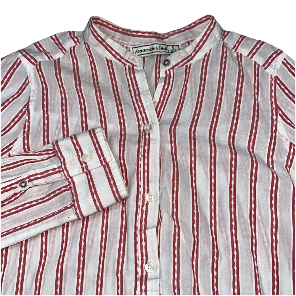 Abercrombie And Fitch Striped‎ Textured Popover Top Women's Small Lightweight